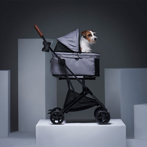 IBIYAYA Travois Tri-fold Pet Travel System – Nimbus Gray รถเข็นสัตว์เลี้ยง FS2011-GS
