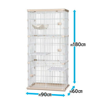 IRIS วู้ดดี้ กรงแมว 3 ชั้น /Woody Cat Cage Natural PWCR-963