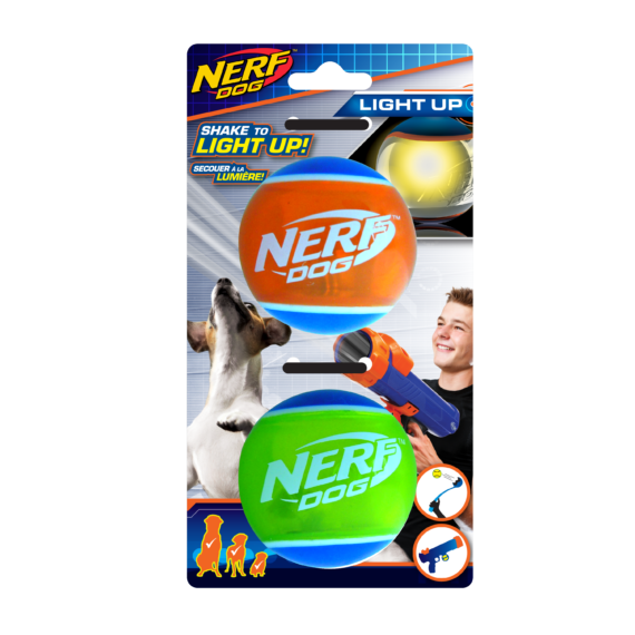 Nerf Dog LED TPR Tennis Ball (2.5 in) – 2 Pack